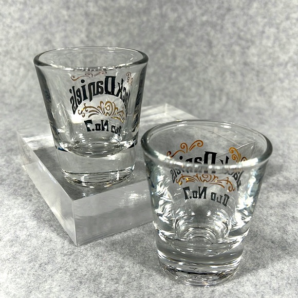 Vintage Jack Daniels Shot Glasses by LIBBY Pair of Bar Ware Men’s Cave Lot of 2 - Picture 2 of 6